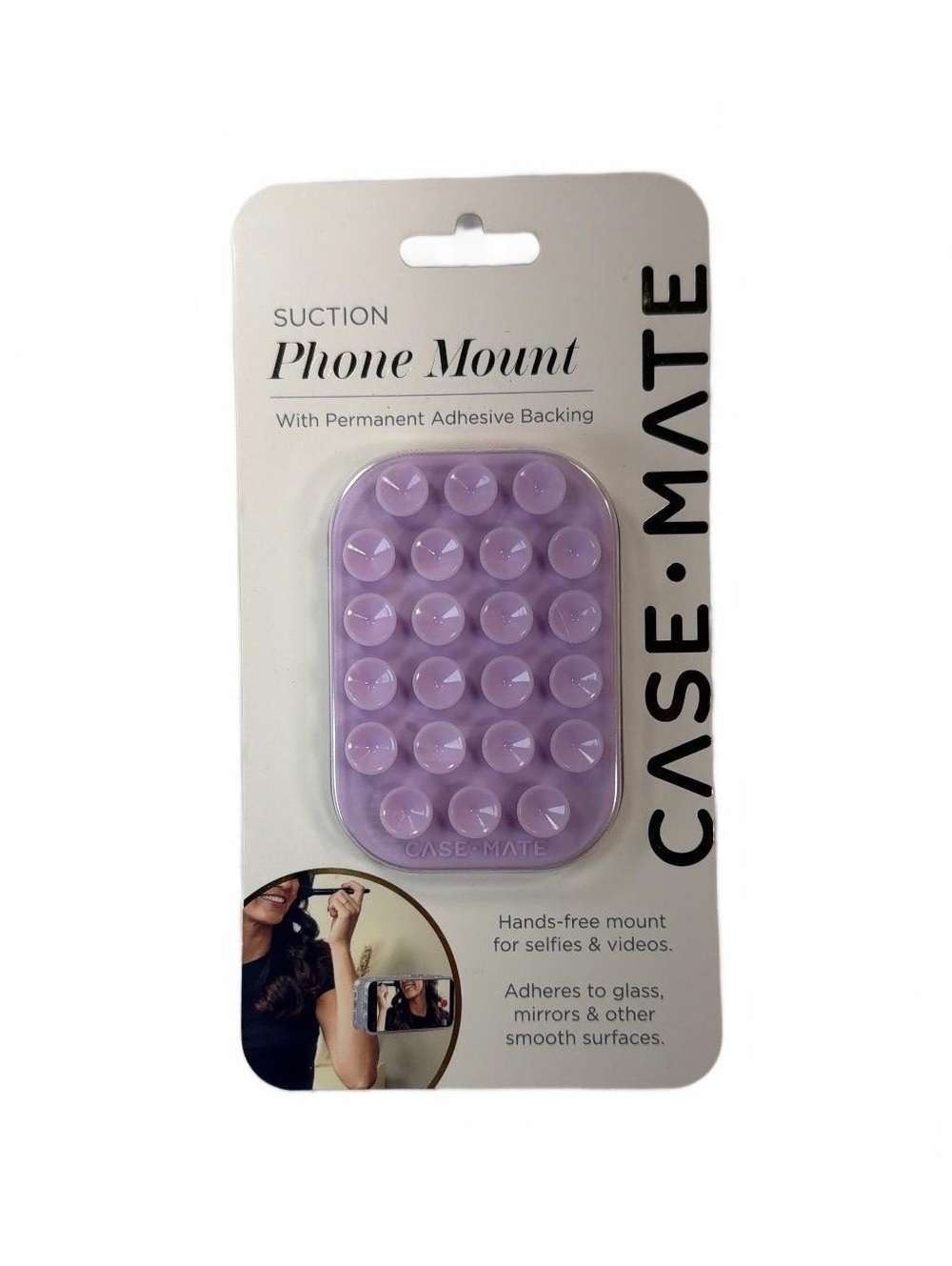 Case-Mate Suction Phone Mount Adhesive Backing, Purple, Phone Grip Holder NEW
